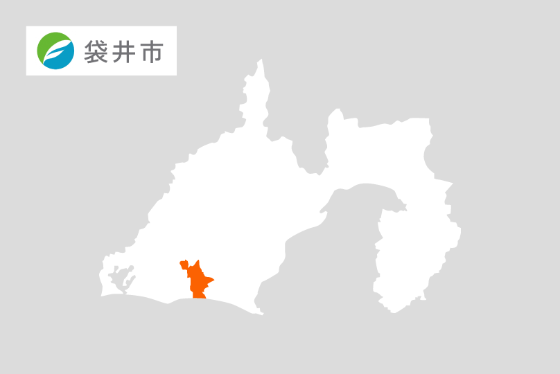大会開催地である袋井市の位置を示した地図